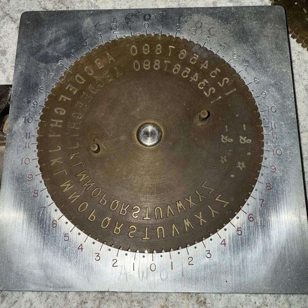 New Hermes Engravograph parts 3 Pc circular engraving dial numbers Letters Tray